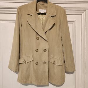 Jones New York Lime Green Silk Jacket Blazer Size Medium